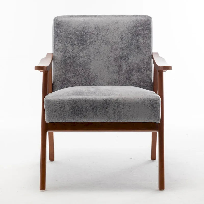 Sedia Mid-Century Modern, Sedia da Soggiorno con Struttura in Legno Massello