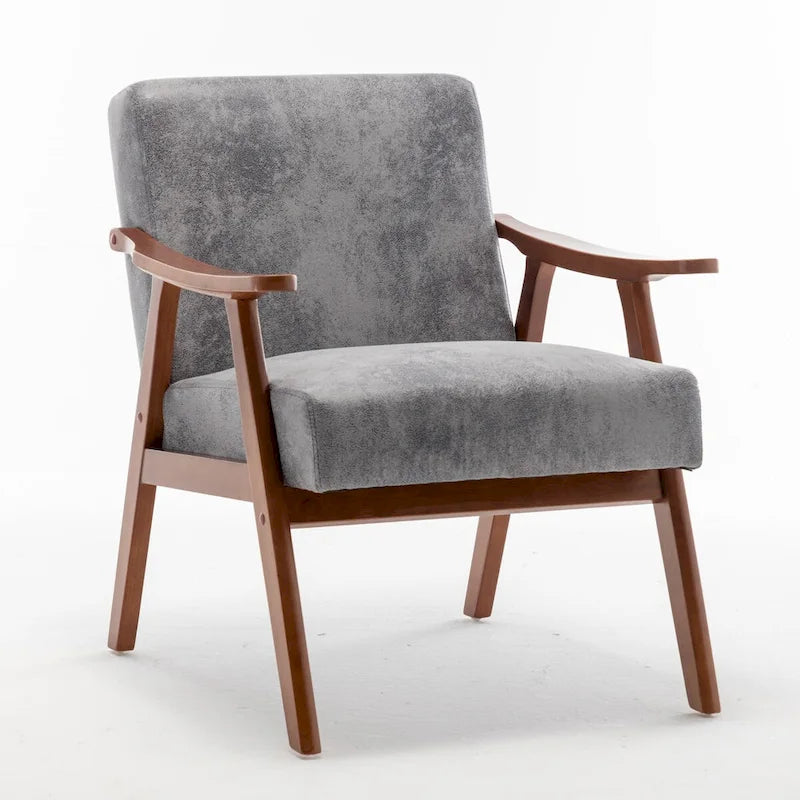 Sedia Mid-Century Modern, Sedia da Soggiorno con Struttura in Legno Massello