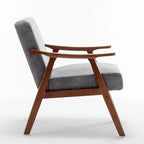 Sedia Mid-Century Modern, Sedia da Soggiorno con Struttura in Legno Massello