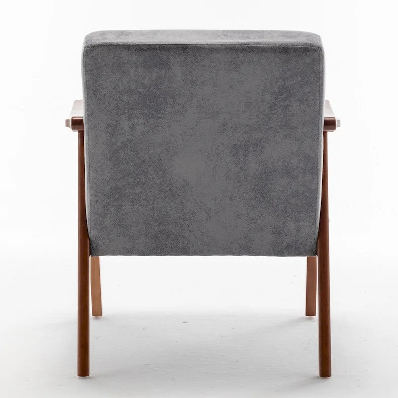Sedia Mid-Century Modern, Sedia da Soggiorno con Struttura in Legno Massello