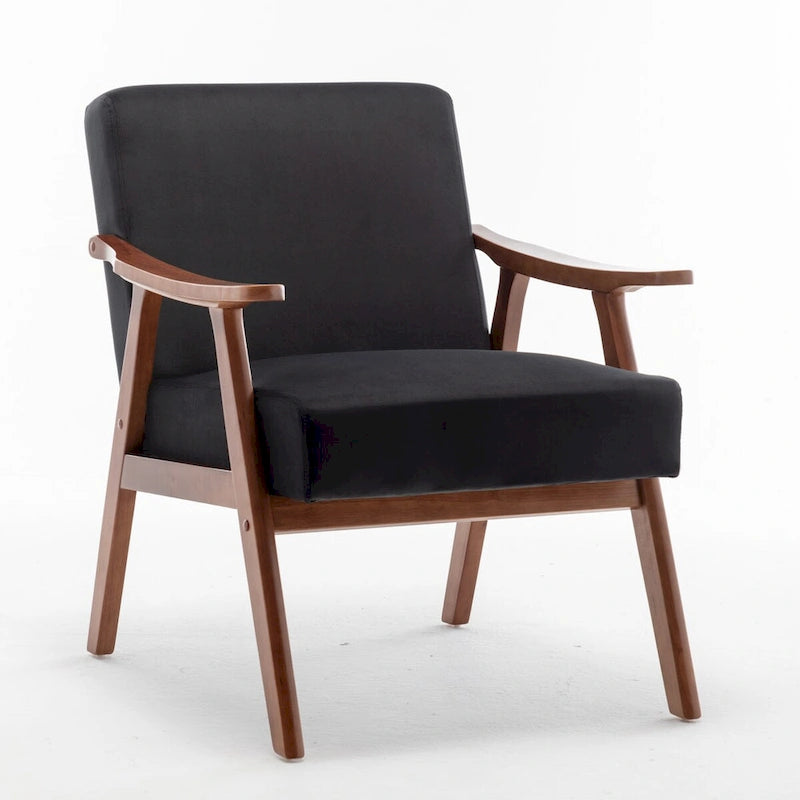 Sedia Mid-Century Modern, Sedia da Soggiorno con Struttura in Legno Massello