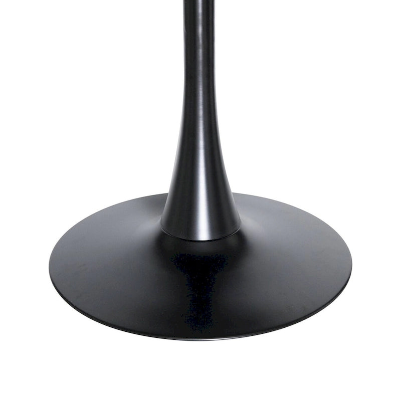 Tavolo da pranzo rotondo Bristol 36 per 4 persone con piano in MDF ed elegante base in ferro nero per cucina e sala da pranzo