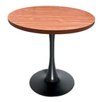 Tavolo da pranzo rotondo Bristol 36 per 4 persone con piano in MDF ed elegante base in ferro nero per cucina e sala da pranzo