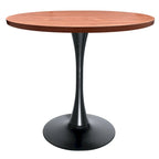 Tavolo da pranzo rotondo Bristol 36 per 4 persone con piano in MDF ed elegante base in ferro nero per cucina e sala da pranzo