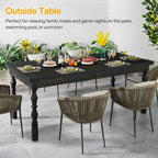 Tavolo da Pranzo in Legno da 157 cm per 4-6 Persone, Grande Tavolo da Cucina Rettangolare Stile Rustico