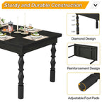 Tavolo da Pranzo in Legno da 157 cm per 4-6 Persone, Grande Tavolo da Cucina Rettangolare Stile Rustico