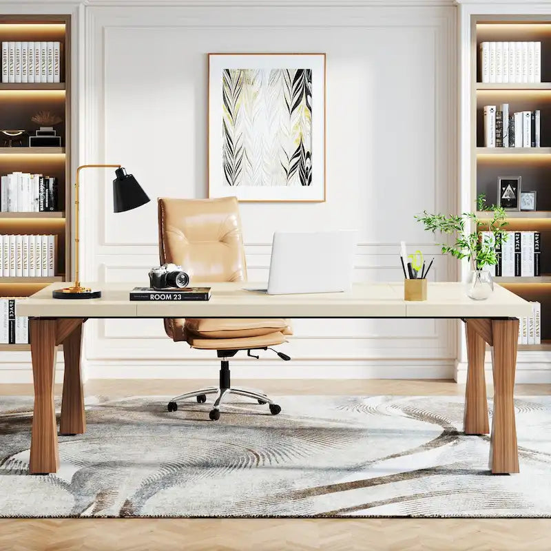 Scrivania direzionale, 180 L x 90 P cm, grande scrivania da ufficio, scrivania moderna per computer