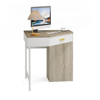 Scrivania angolare per computer in legno/metallo con 4 cassetti