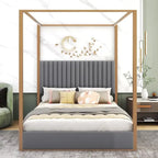 Letto a baldacchino imbottito Queen Size