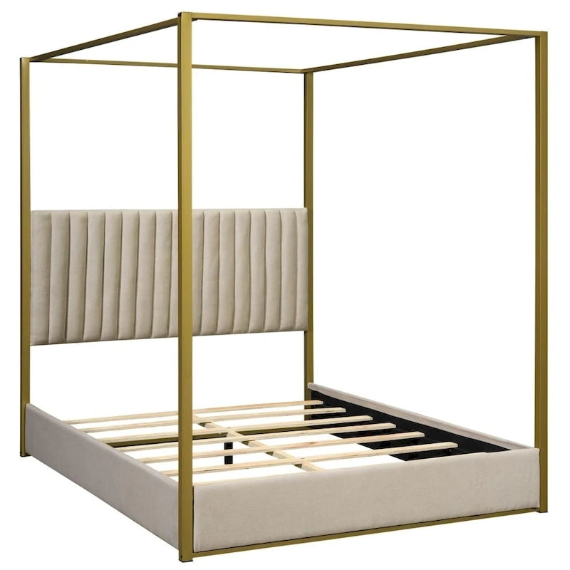 Letto a baldacchino imbottito Queen Size
