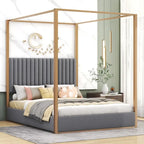 Letto a baldacchino imbottito Queen Size