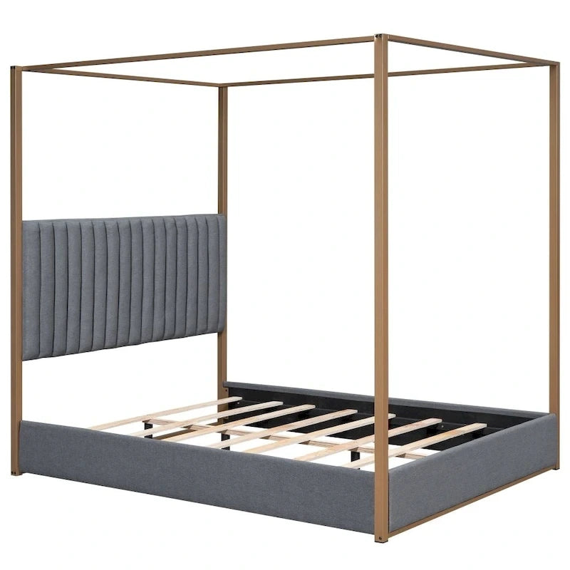 Letto a baldacchino imbottito Queen Size