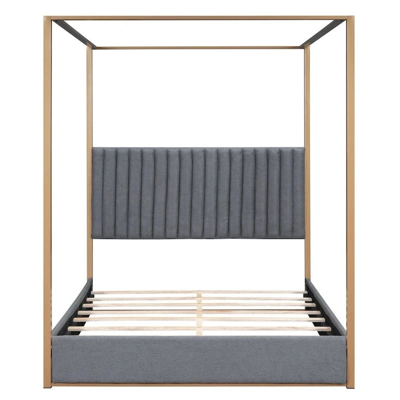 Letto a baldacchino imbottito Queen Size