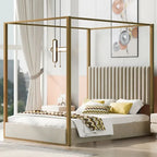 Letto a baldacchino imbottito Queen Size