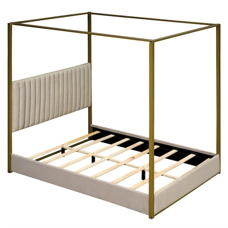 Letto a baldacchino imbottito Queen Size