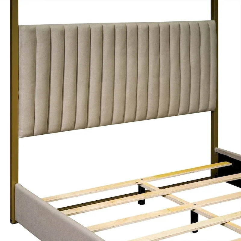 Letto a baldacchino imbottito Queen Size
